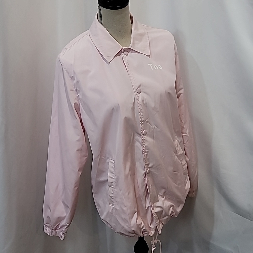 RARE* NWOT TNA Worldwide Rain Jacket Long Snap Button Pastel Pale